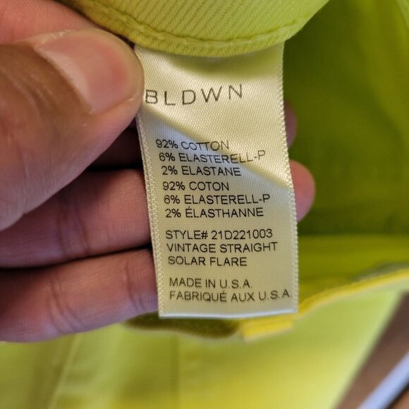 BLDWN Vintage Straight Leg Jeans High-Rise Slim Fit Ankle Denim 27 Women Yellow - Picture 11 of 16